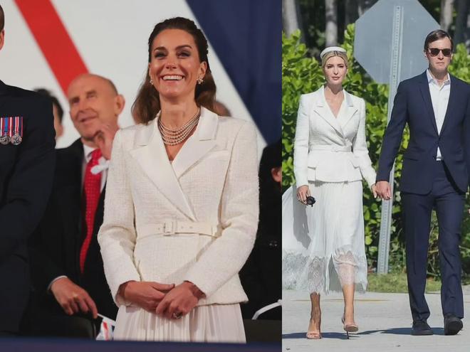 第3次穿白色假两件连衣裙半扎发造型美AG真人app凯特王妃戴5股珍珠项链(图8)